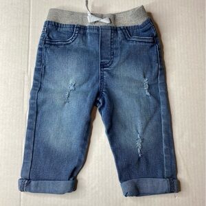 Garanimals Girls Distressed Size 18 Months Cuffed Hem Jeans with bow detail